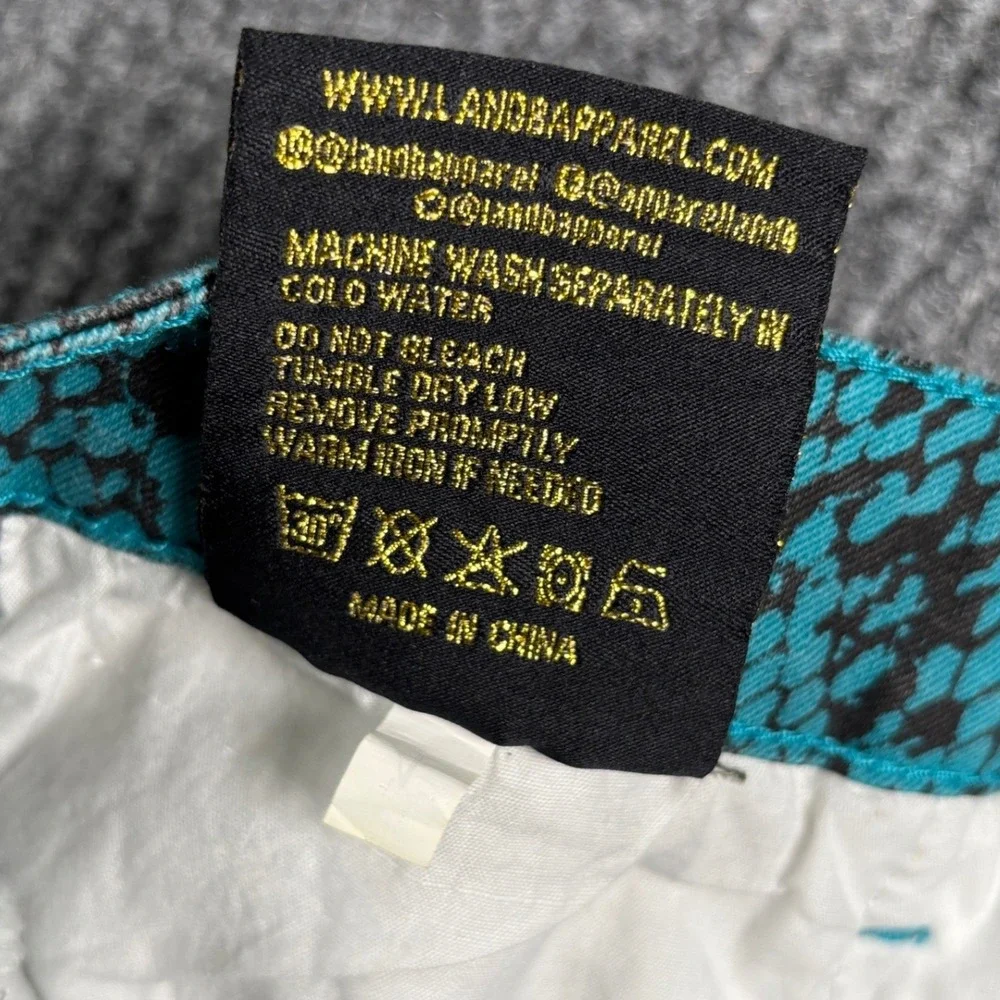 L&B Lucky & Blessed Y2K Snakeskin Skinny Jeans Women's 4 Teal Moto Stretch